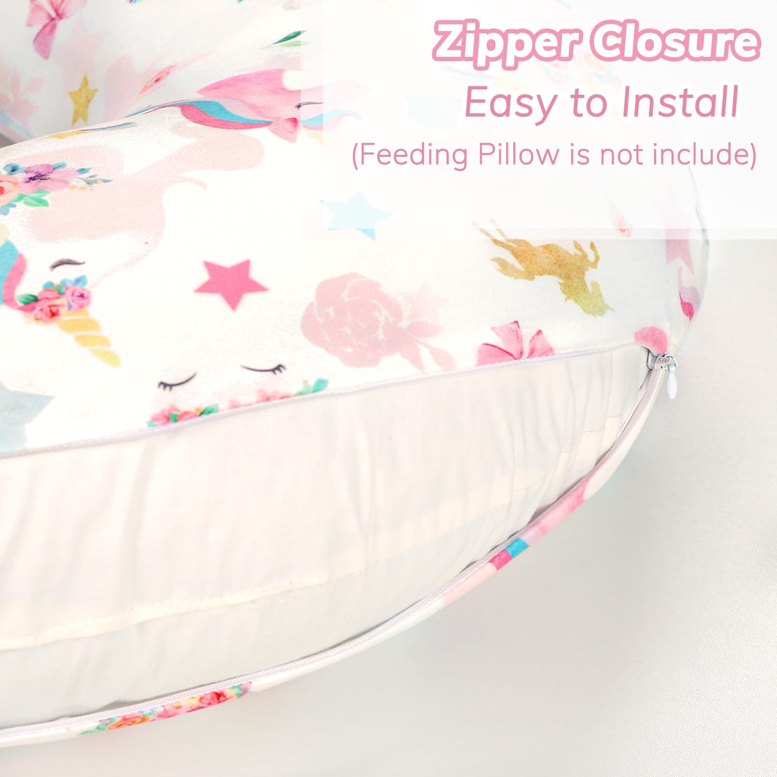 Pea Pod cover features hidden zipper for easy removal and washing.