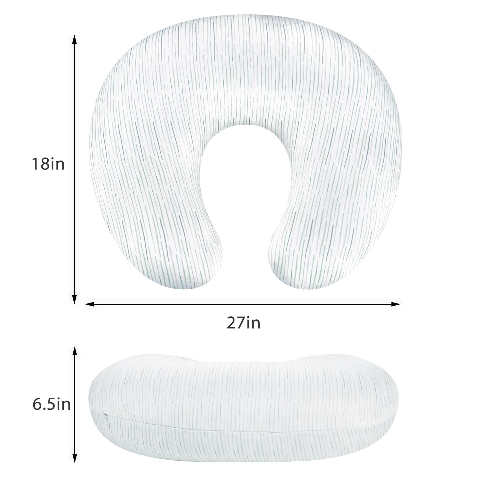 Pea Pod nursing pillow cover with hidden zipper for easy removal