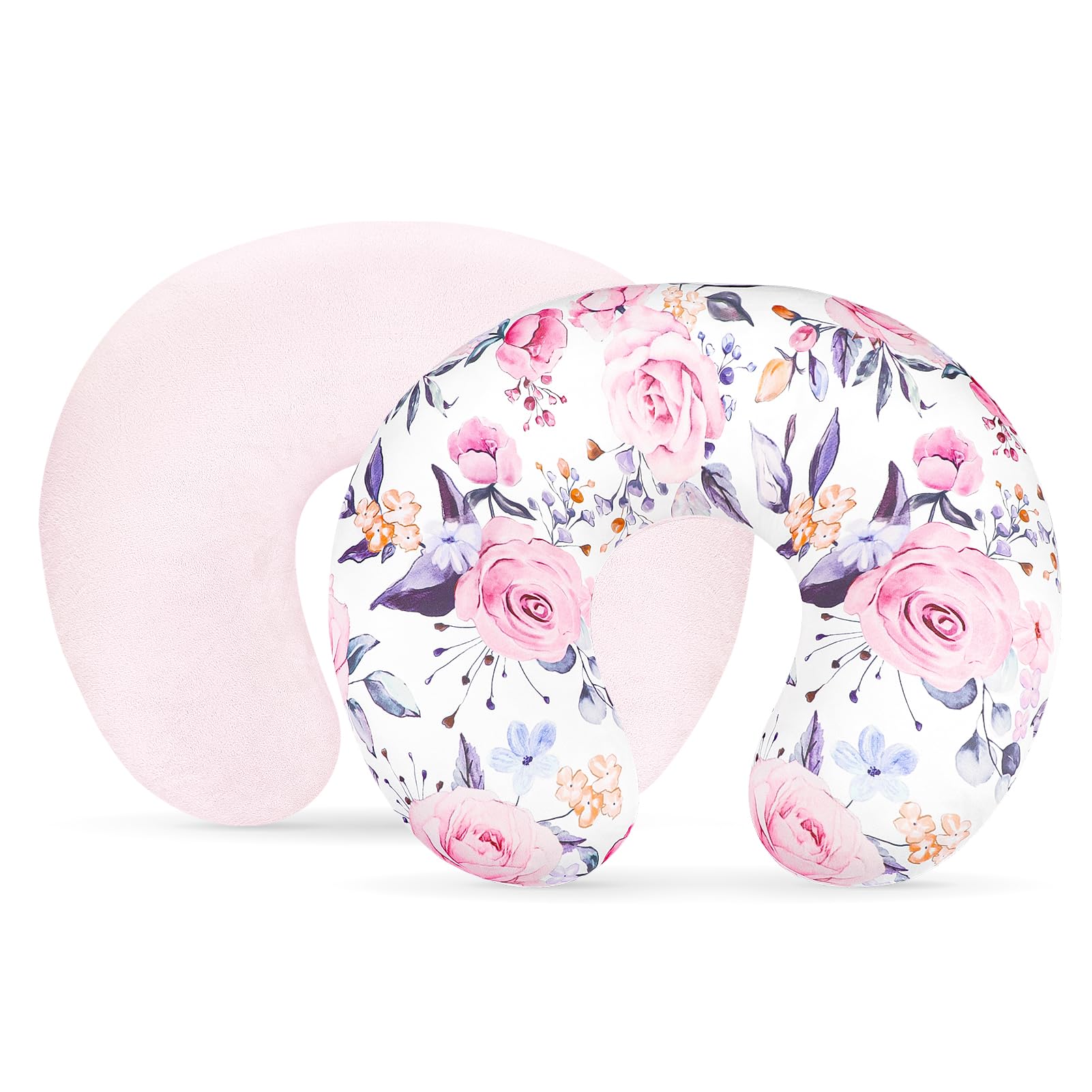 Pea Pod nursing pillow cover in floral minky, ultra soft for comfortable feeds.