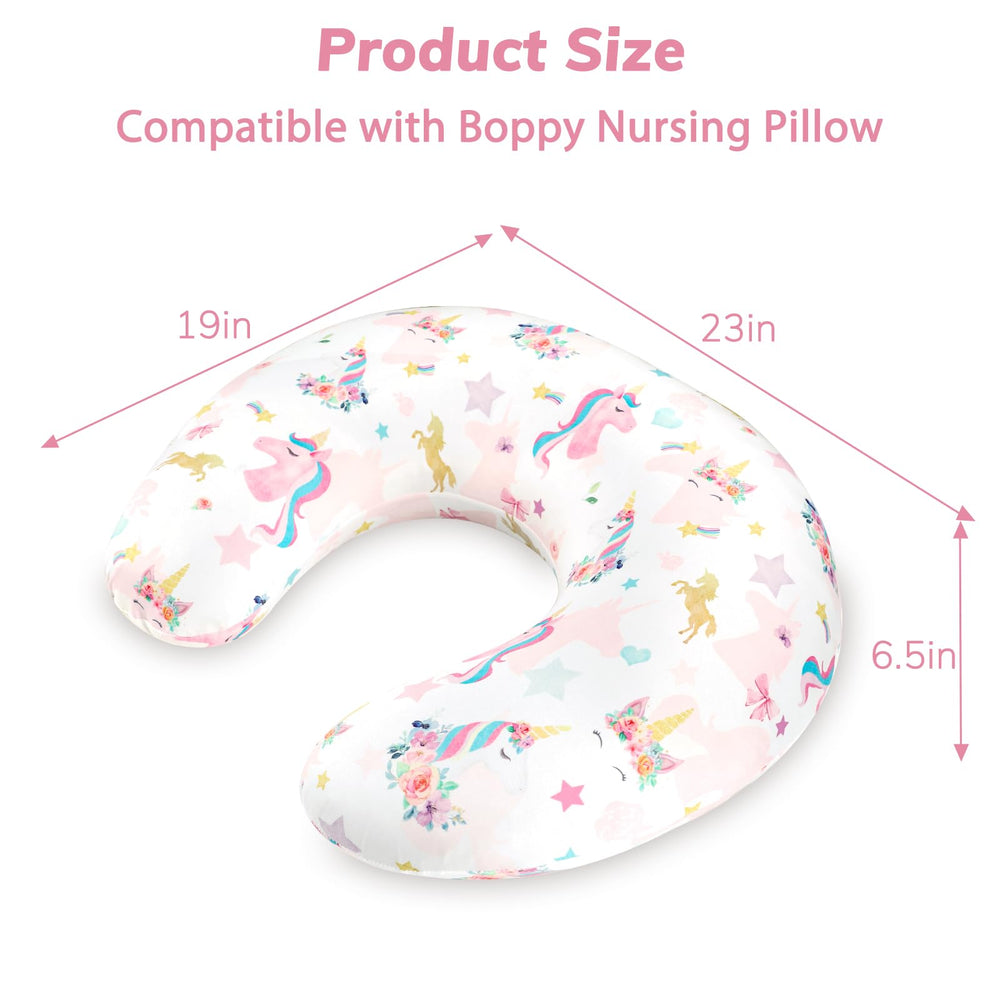 Pea Pod unicorn-print slipcover enhances nursery decor.