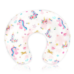 Pea Pod nursing pillow cover unicorn soft enhances baby comfort during feeds.