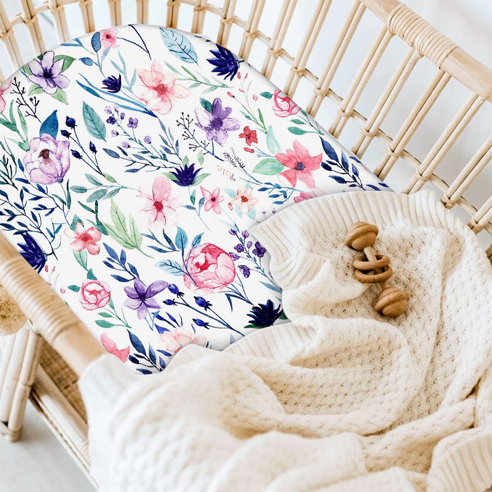 Pea Pod floral-pattern sheet adds color and style to the nursery