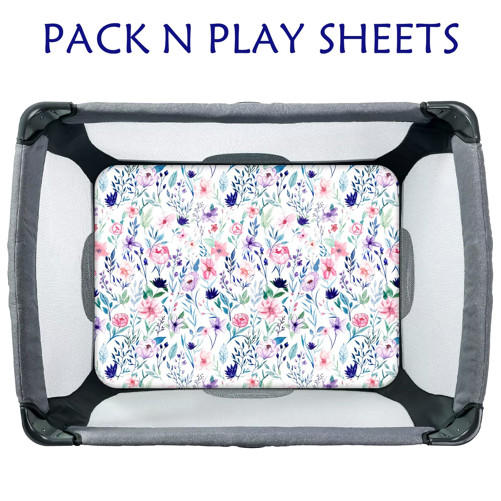 Pea Pod playard sheet with elastic bottom for quick changes