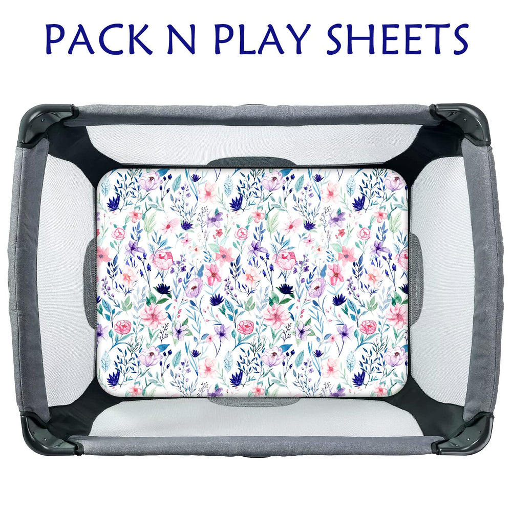 Pea Pod playard sheet with elastic bottom for quick changes