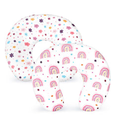 Pea Pod rainbow nursing pillow cover fits a Boppy snugly for comfortable feeding.