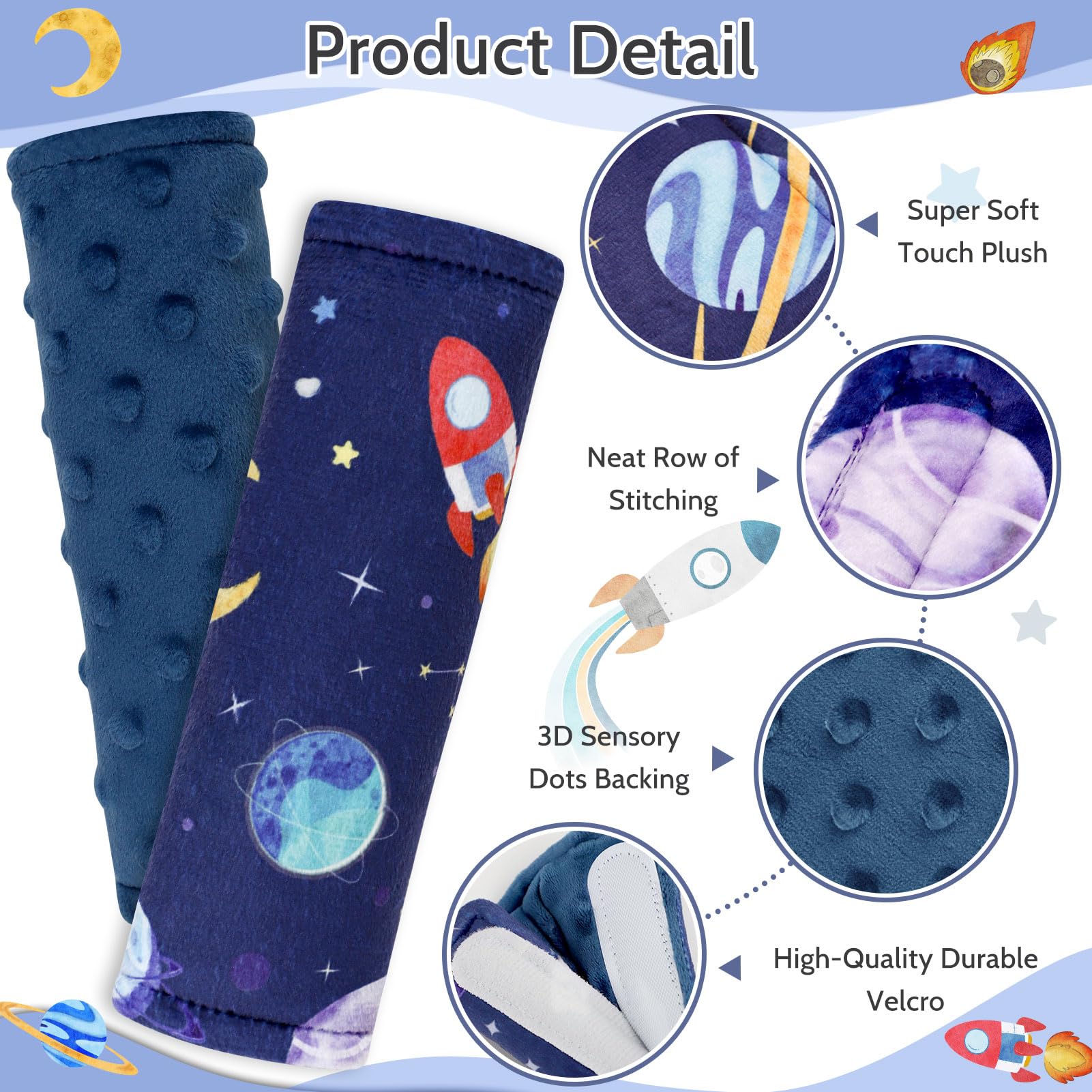 Pea Pod reversible dot texture strap cover offers two comfortable sides.