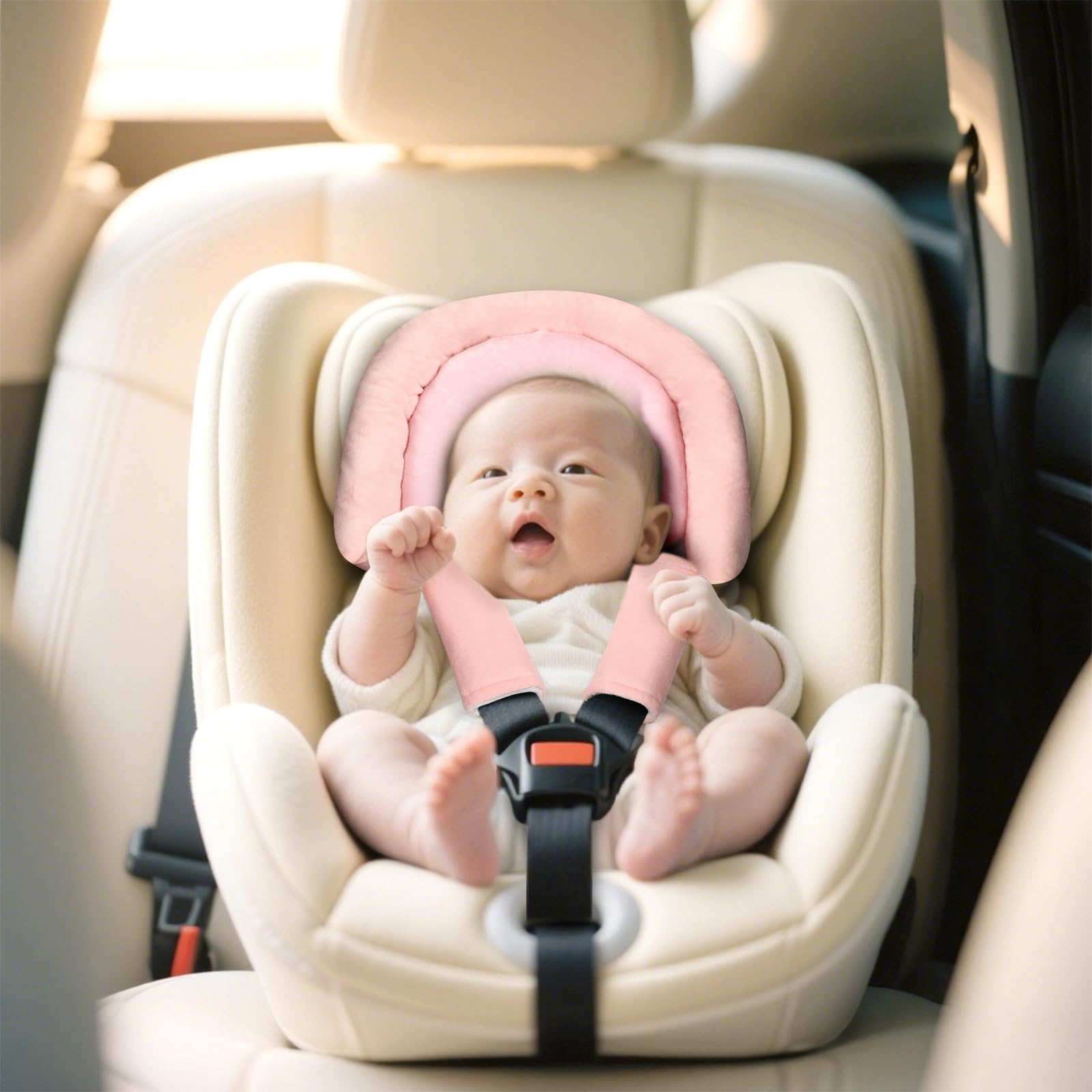 Pea Pod breathable cushion keeps newborn feeling cool and comfy on rides.