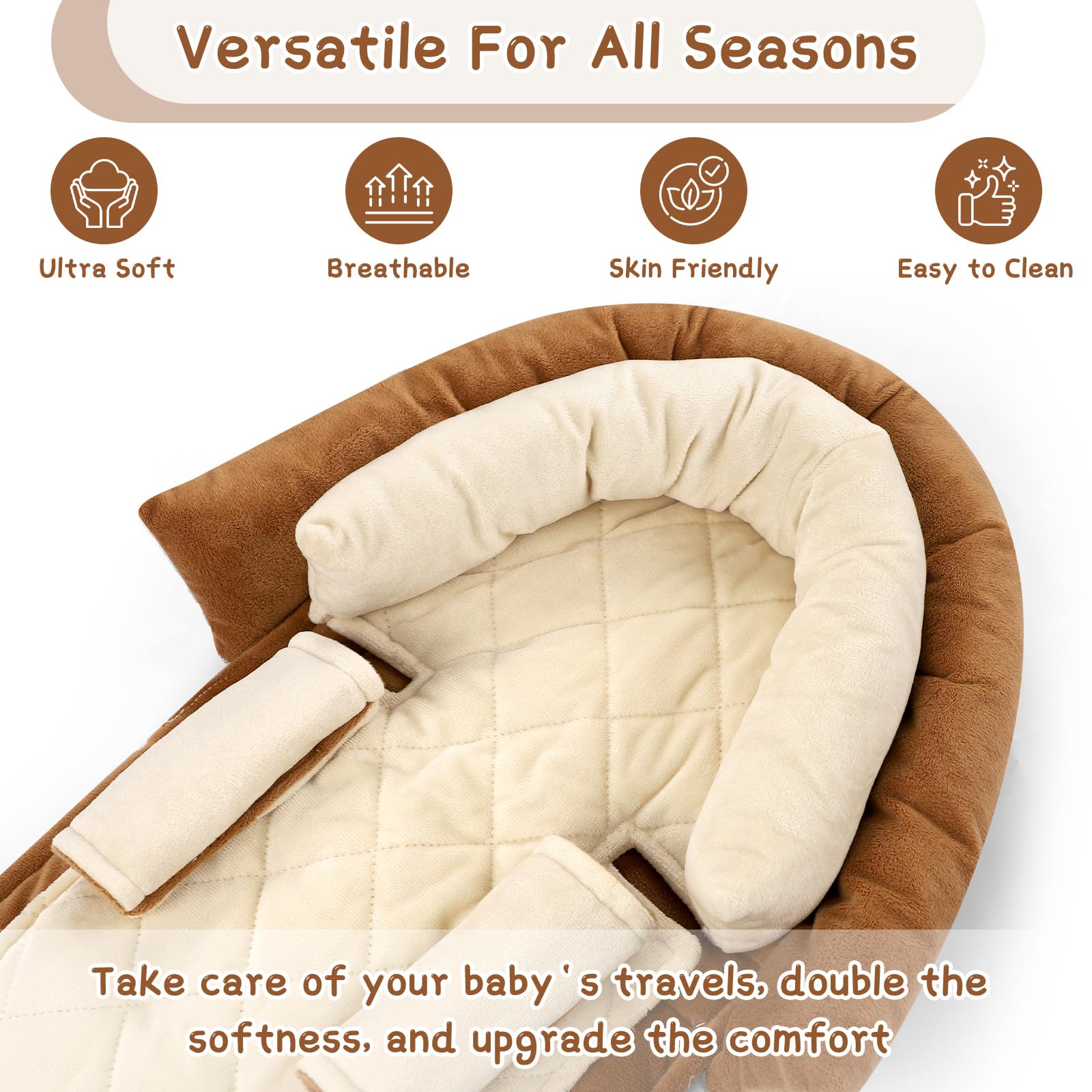 Pea Pod soft plush cushion provides breathable comfort for newborns