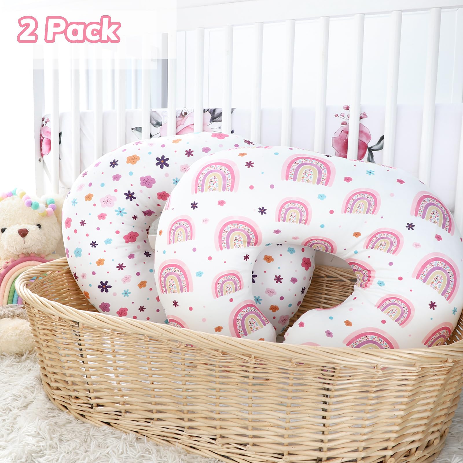 Pea Pod soft stretch nursing cover closeup offers gentle texture for newborn comfort.