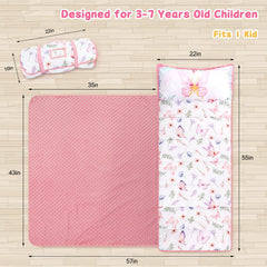 Pea Pod nap mat showing integrated pillow for comfortable, all-in-one naps.