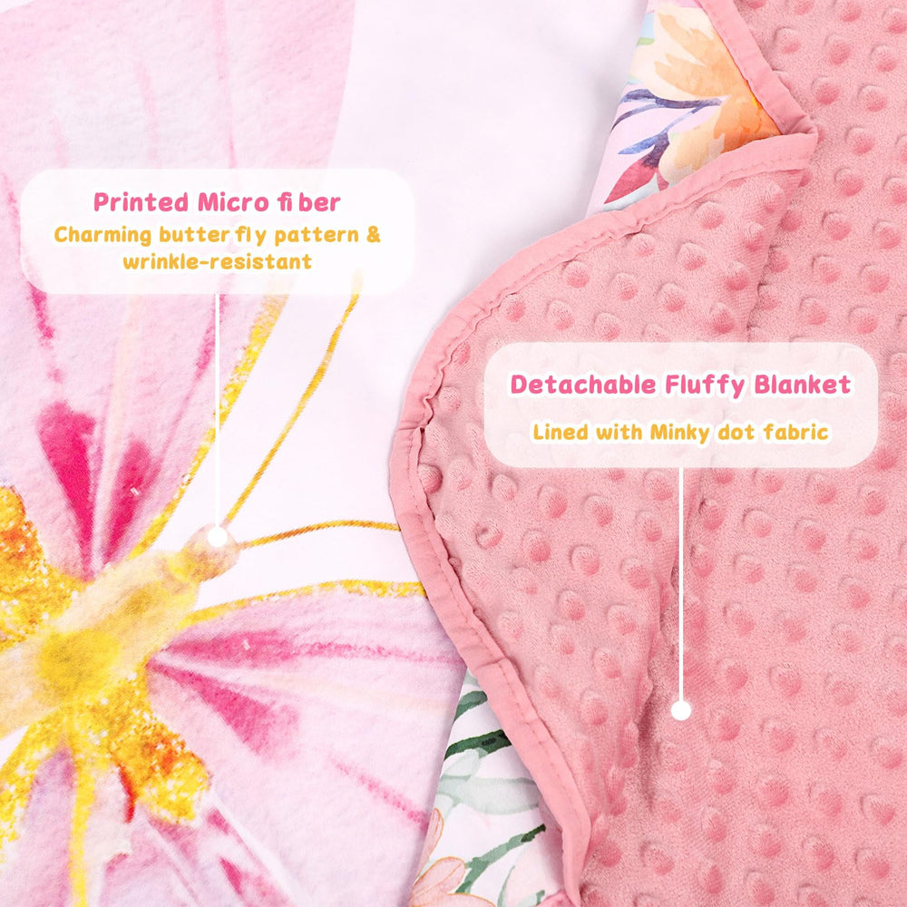 Pea Pod nap mat rolled up with closures for easy transport.
