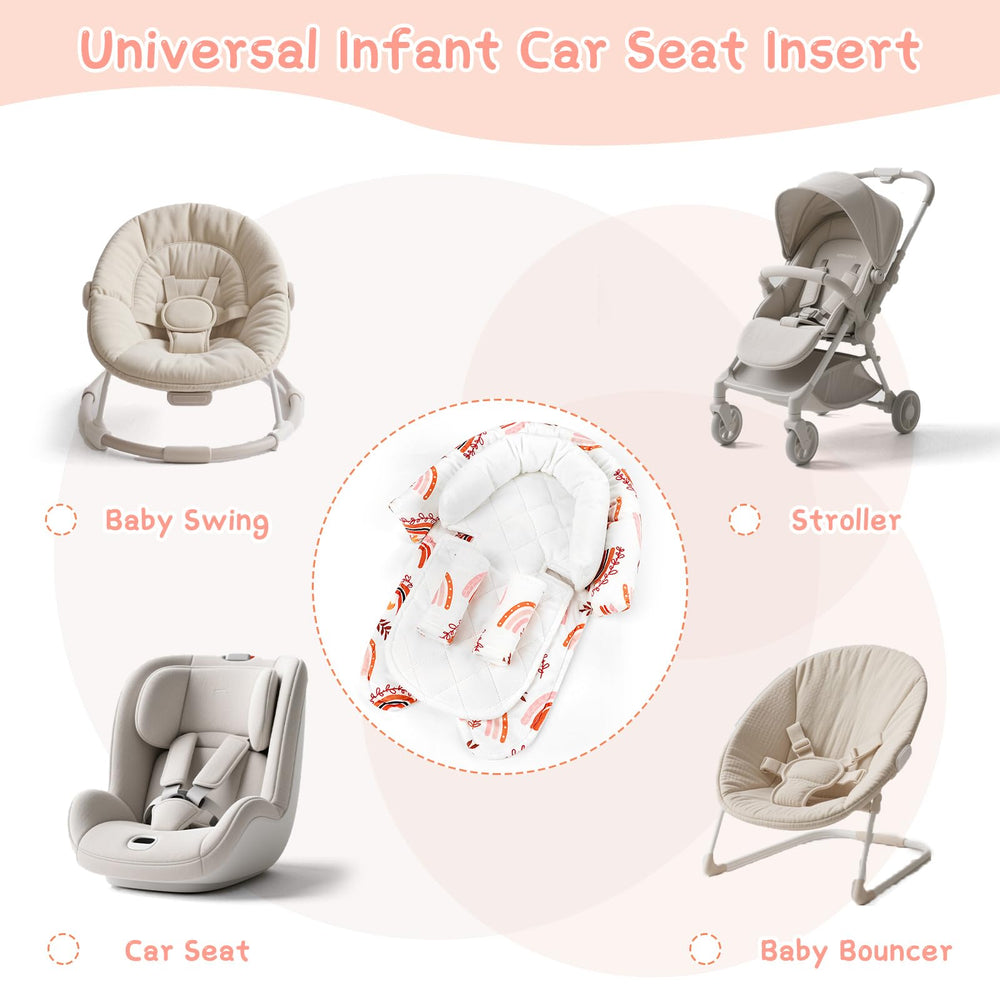 Pea Pod travel comfort infant car seat insert supports baby across car and stroller use