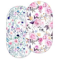 Pea Pod ultra-stretch bassinet sheet with floral pattern for a snug, soft sleep space