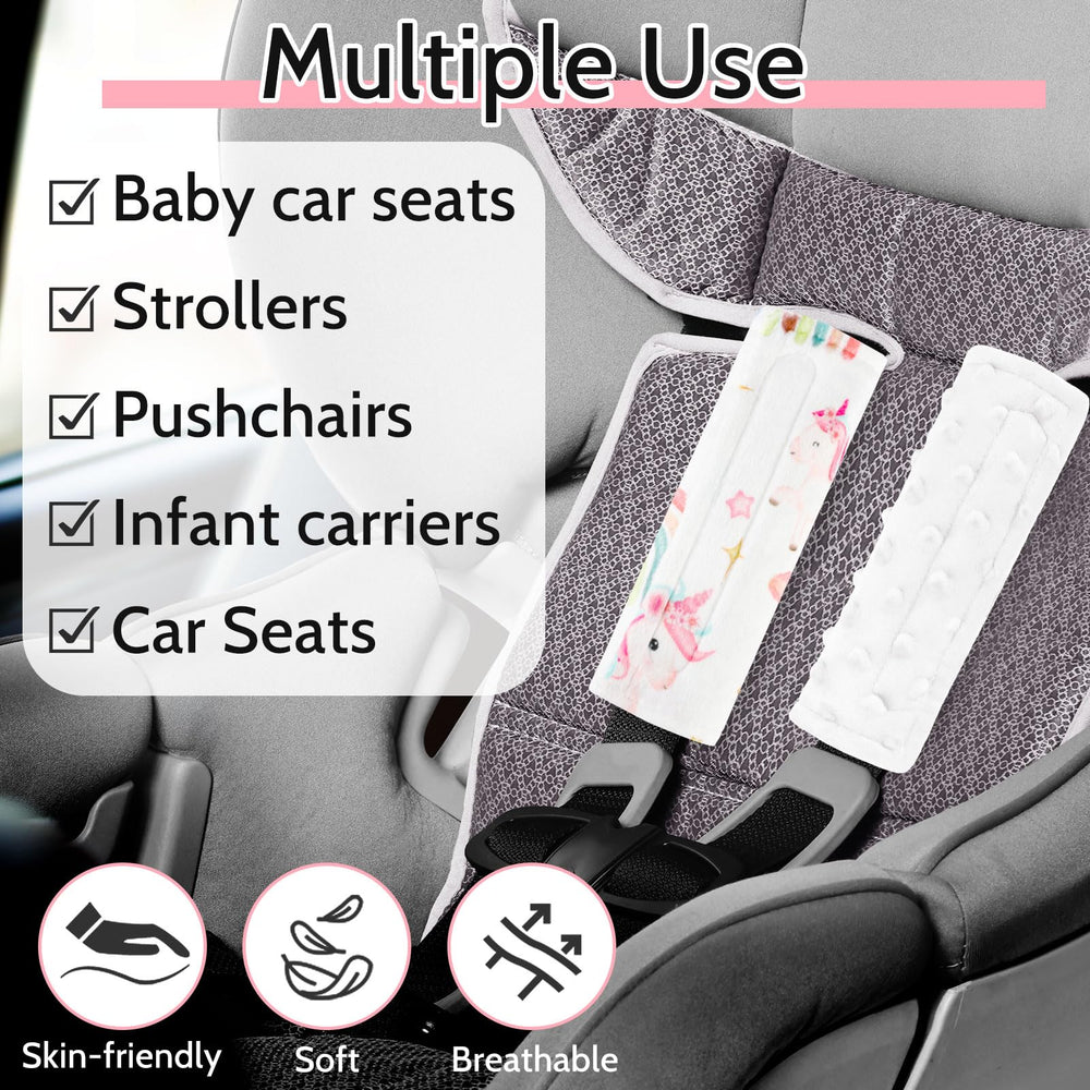 Pea Pod unicorn strap cover used across stroller and pushchair setups.