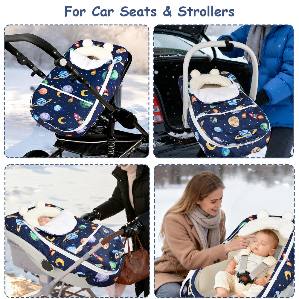 Pea Pod Winter canopy cover is gift-ready for new parents.