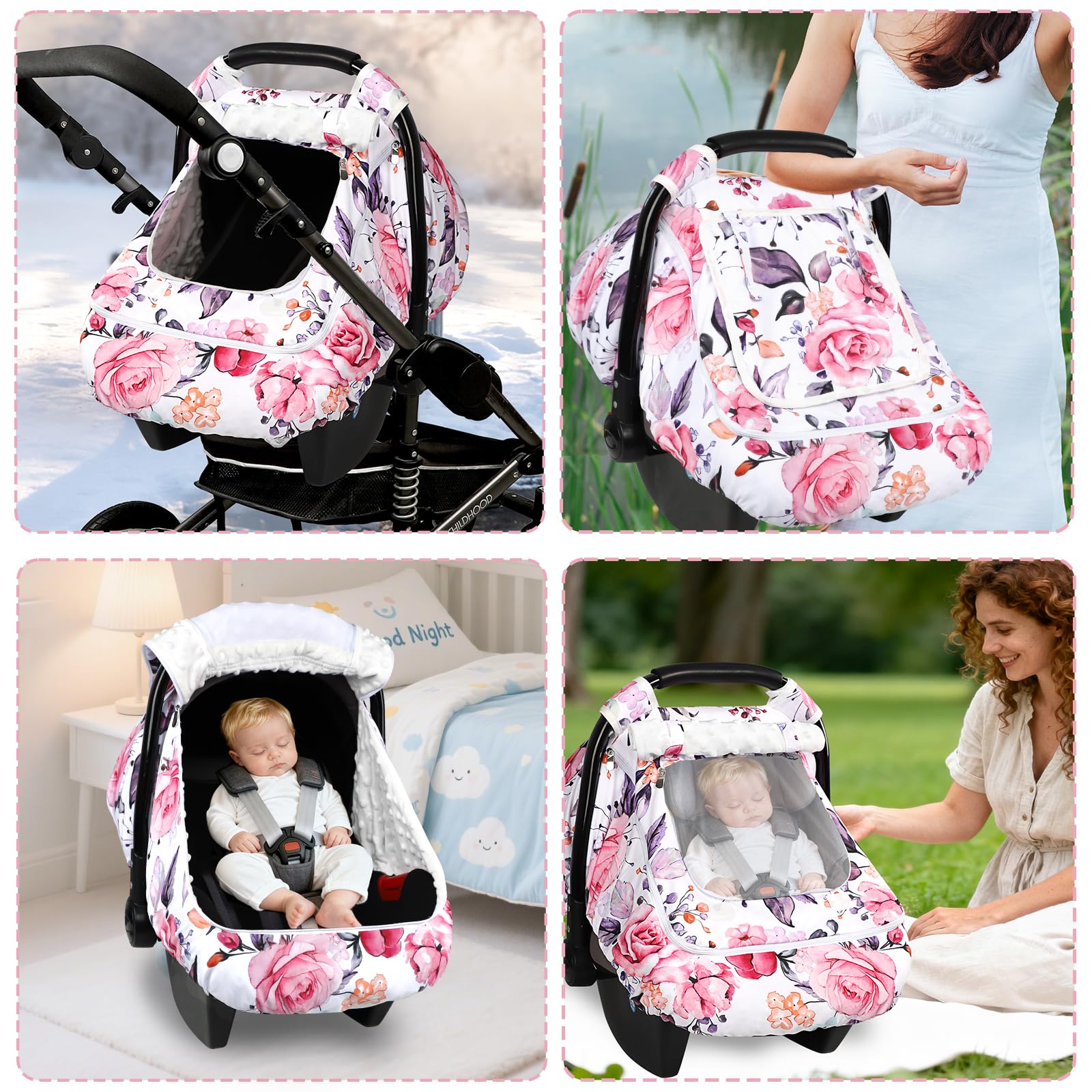 Pea Pod floral design complements winter outfits