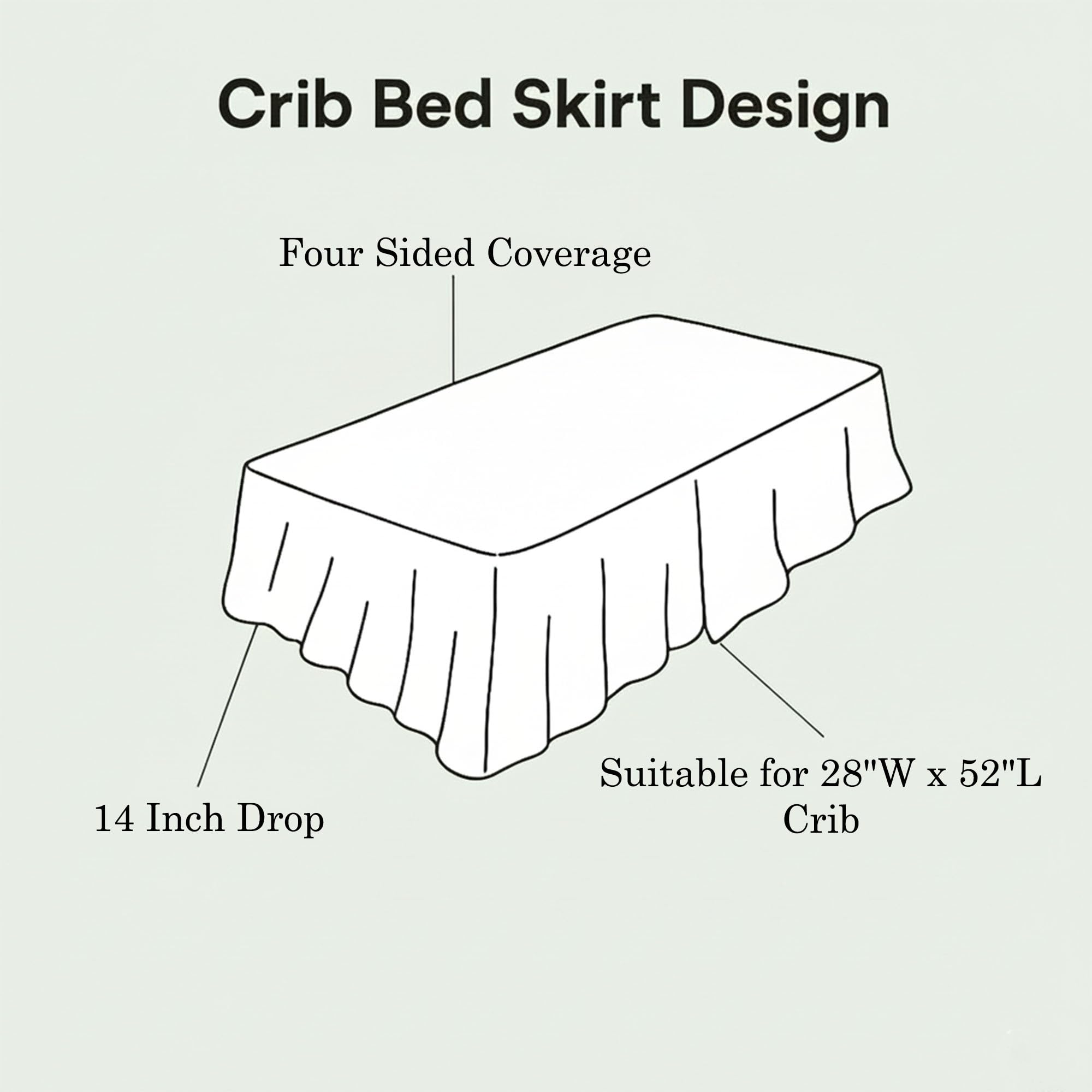 Peace Sleep Bedding crib skirt comes with 30-day return policy and support