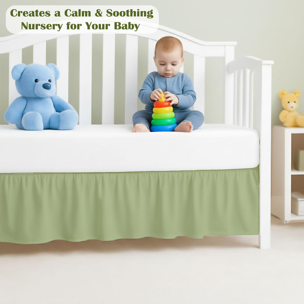 Machine or hand washable Peace Sleep Bedding crib skirt for easy cleaning