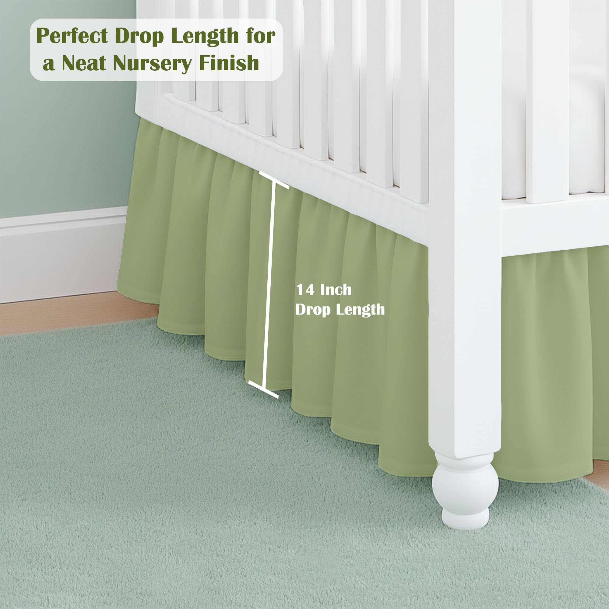 Soft microfiber crib skirt from Peace Sleep Bedding offers soothing, breathable feel