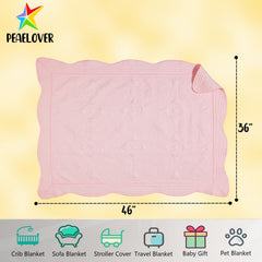 PEACELOVER 46x36 inch baby quilt shown beside a toddler bed.