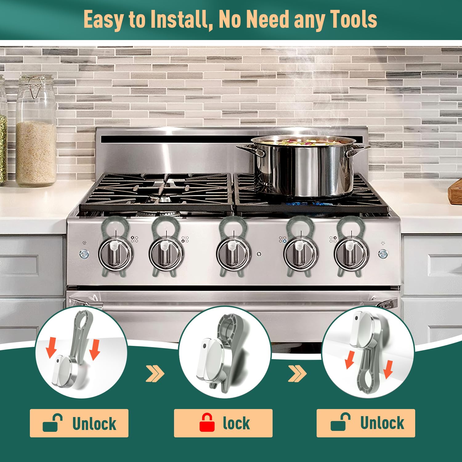 PeachLeaf baby-proof-stove-guard-front-view demonstrates sturdy protection near burners.
