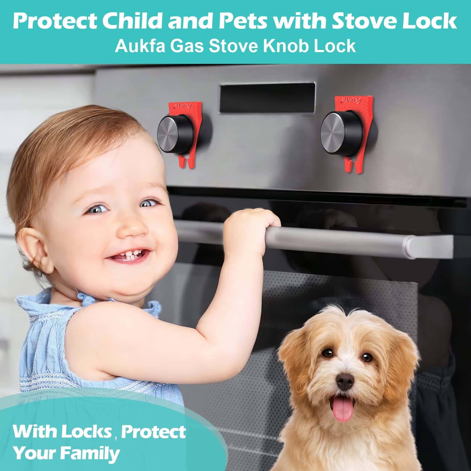 PeachLeaf durable stove safety locks for daily kitchen use.
