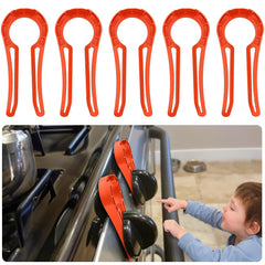 PeachLeaf gas stove knob lock pack-5 secures knobs for family safety.