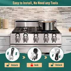 Installation guide showing the gap measurement to fit 0.08–0.43 inches.