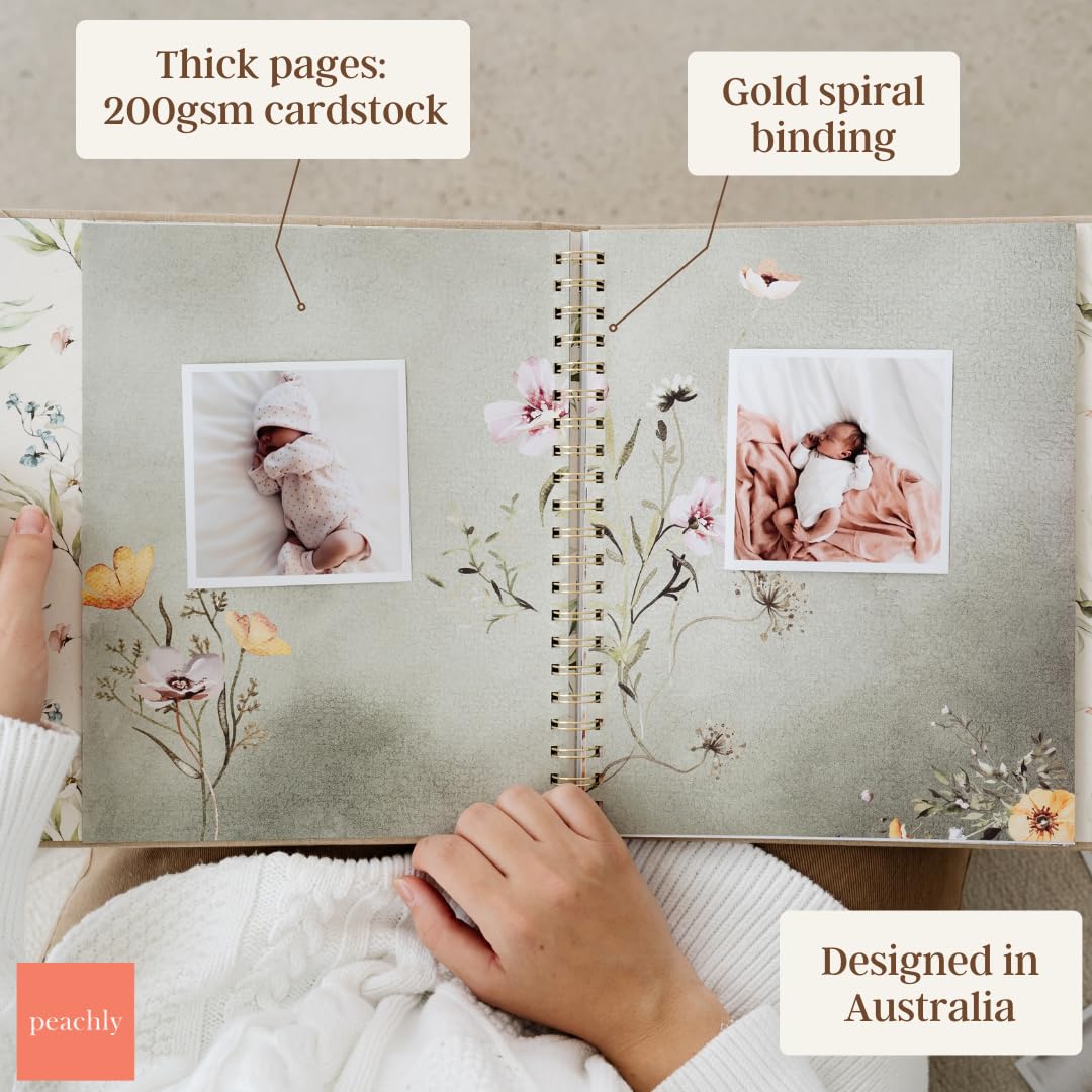 Peachly Fleur multi-direction photo layout lets you place photos freely.