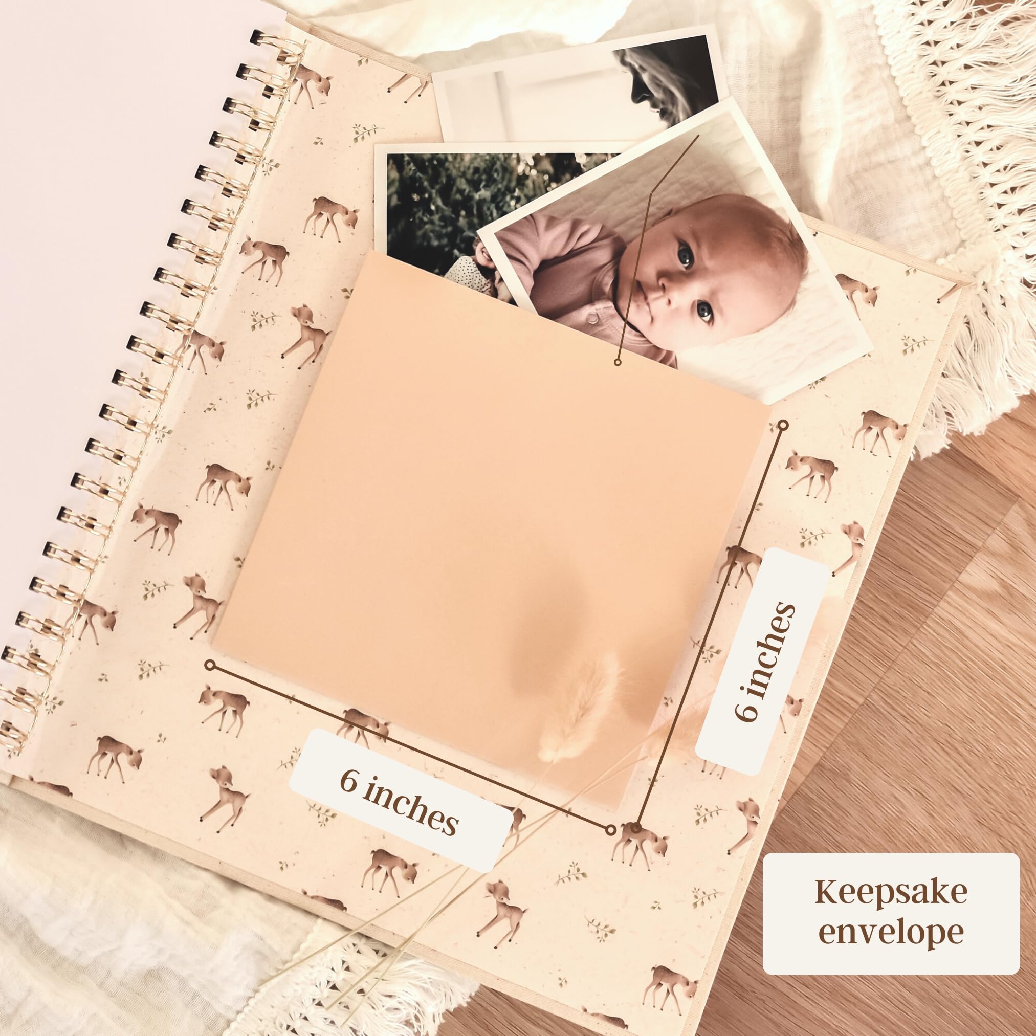 Linen texture on the cover showcases natural, tactile quality.
