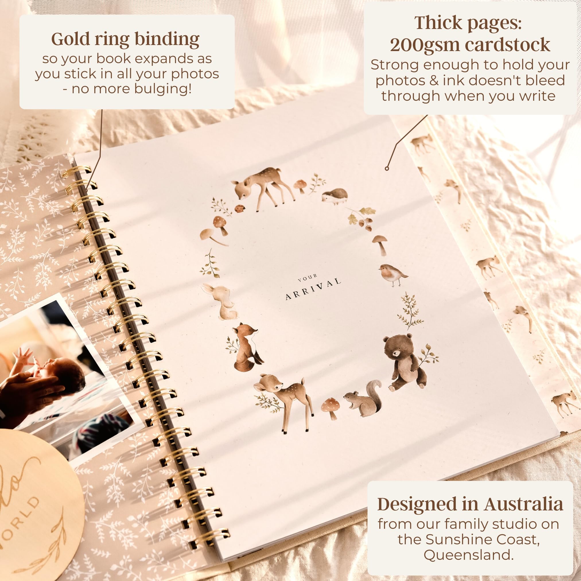Inside pages are heavyweight 200gsm acid-free, ideal for long-lasting memories.