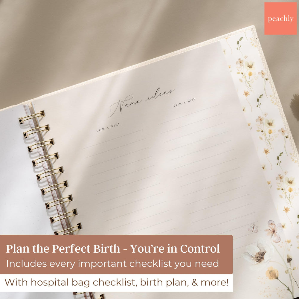 Peachly Pregnancy Journal full-page bump photo spaces capture memories