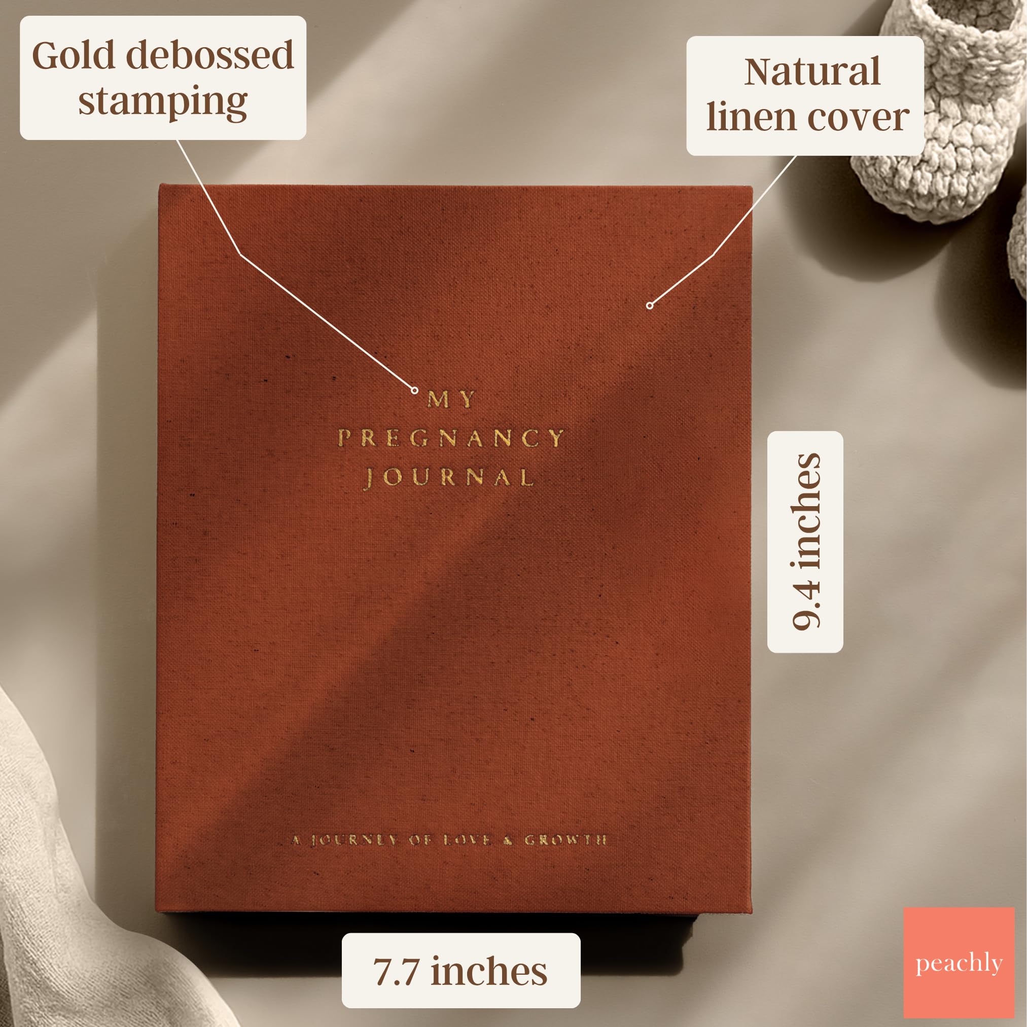 Peachly Pregnancy Journal double spiral binding keeps pages secure
