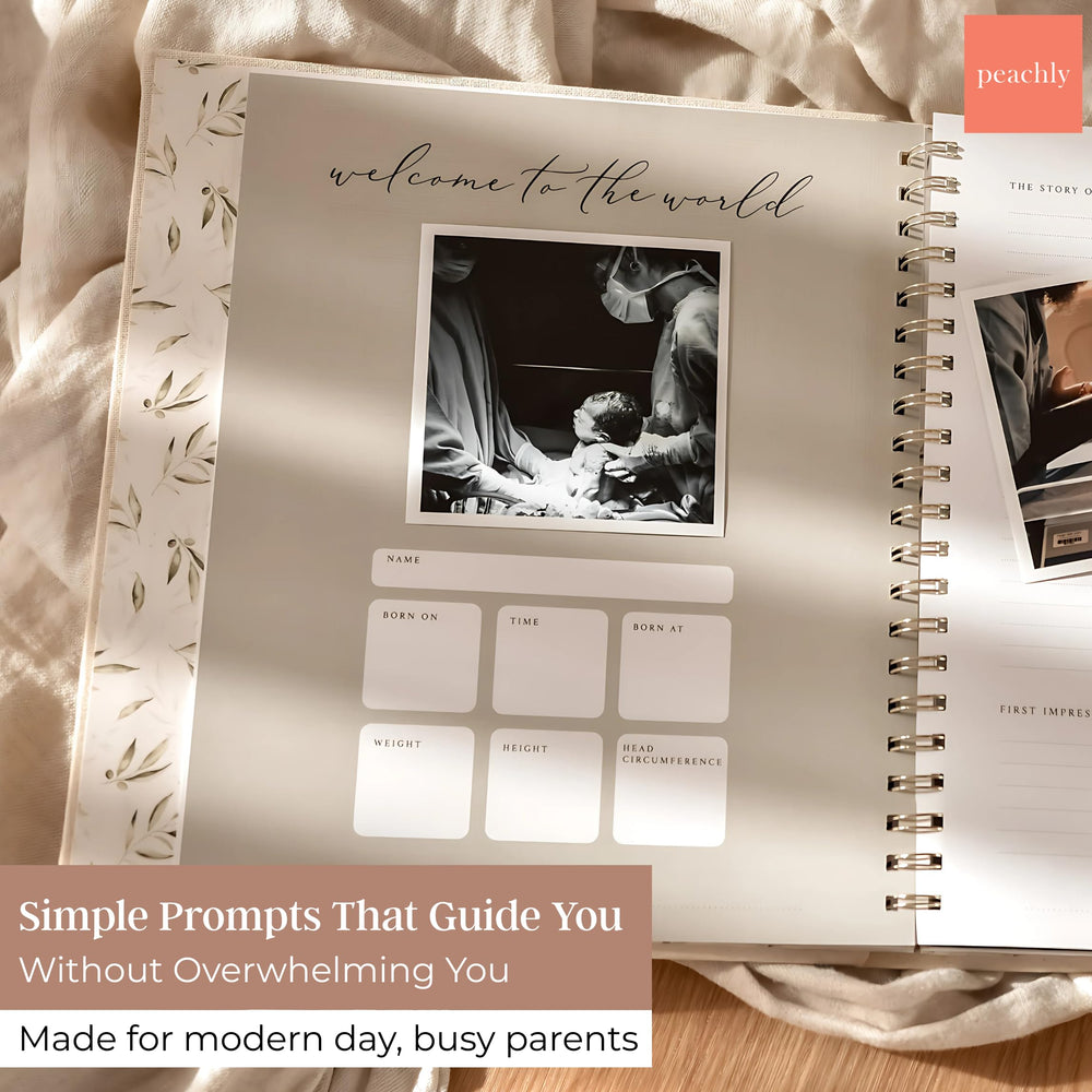 Peachly unisex baby memory book ready for precious moments