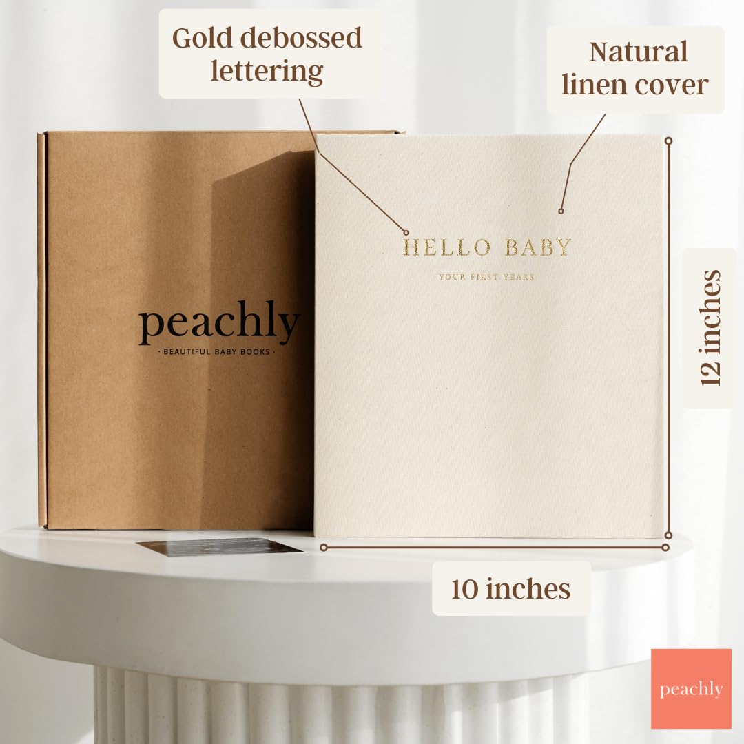 Peachly memory book spine with gold foil detailing for premium look