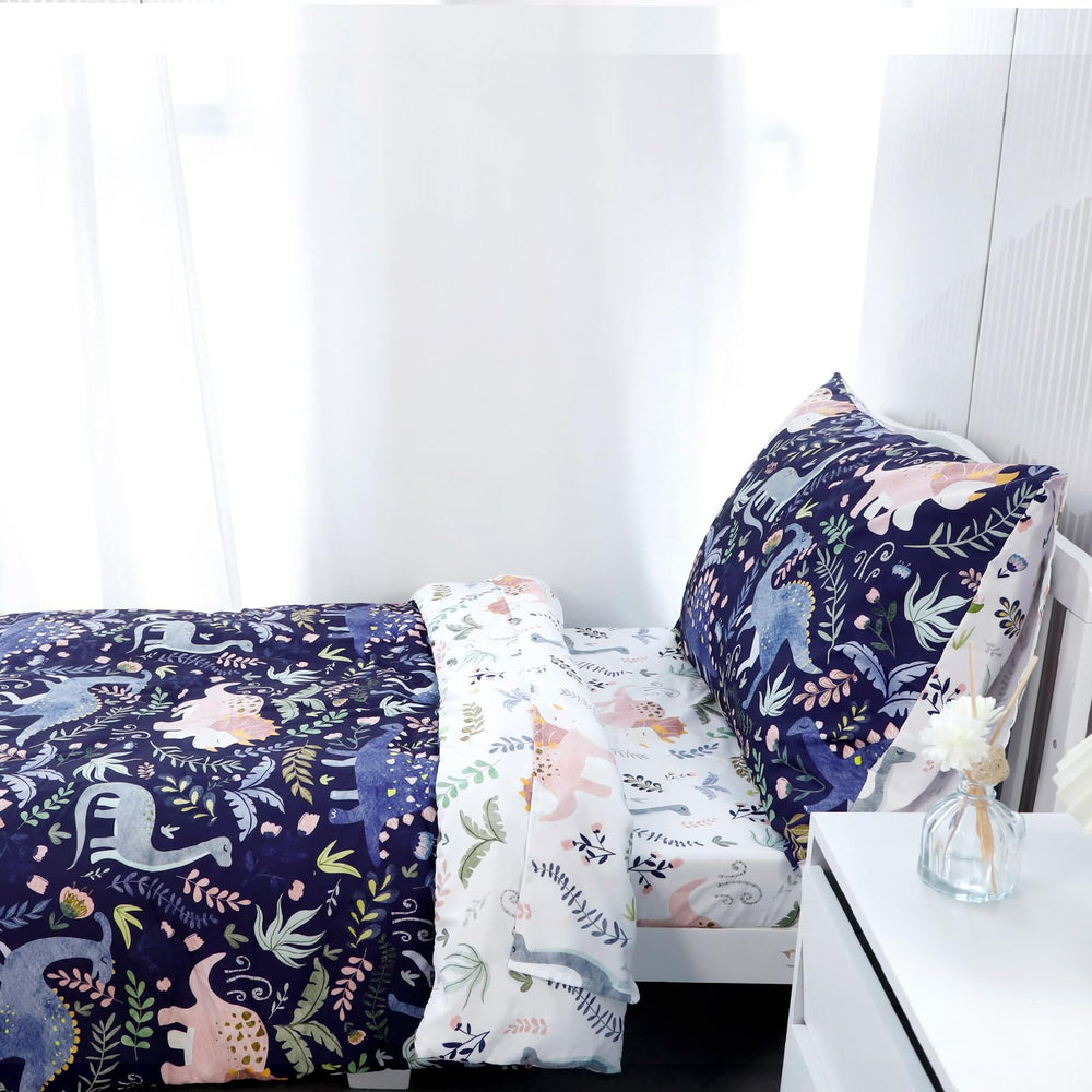 Pea Pod room decor blue bedding enhances a cheerful toddler bedroom