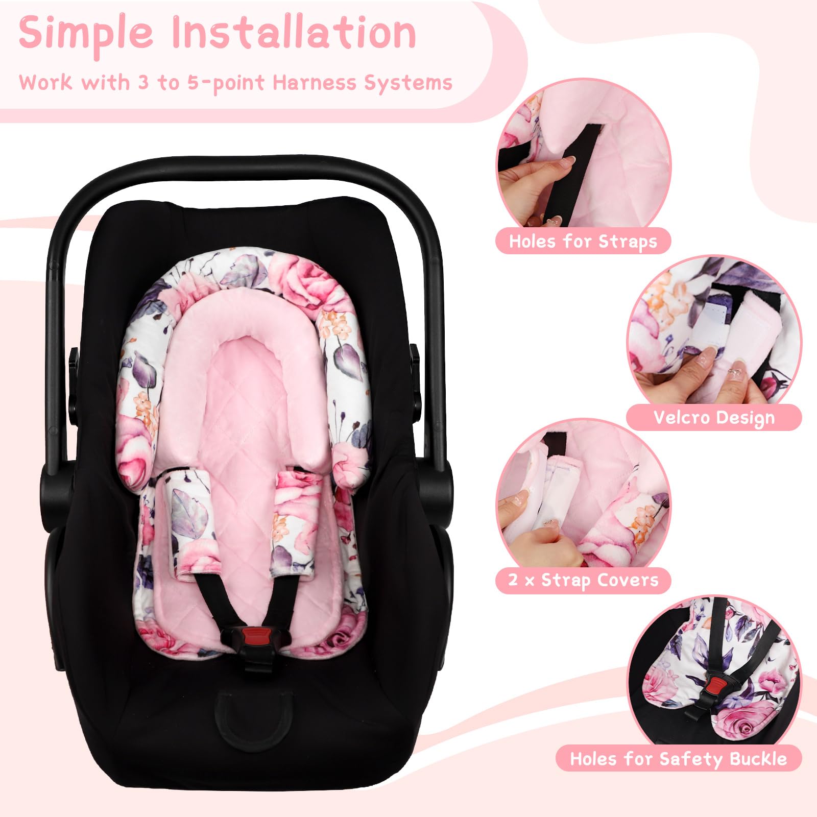 Pea Pod strap covers providing soft protection for tiny shoulders