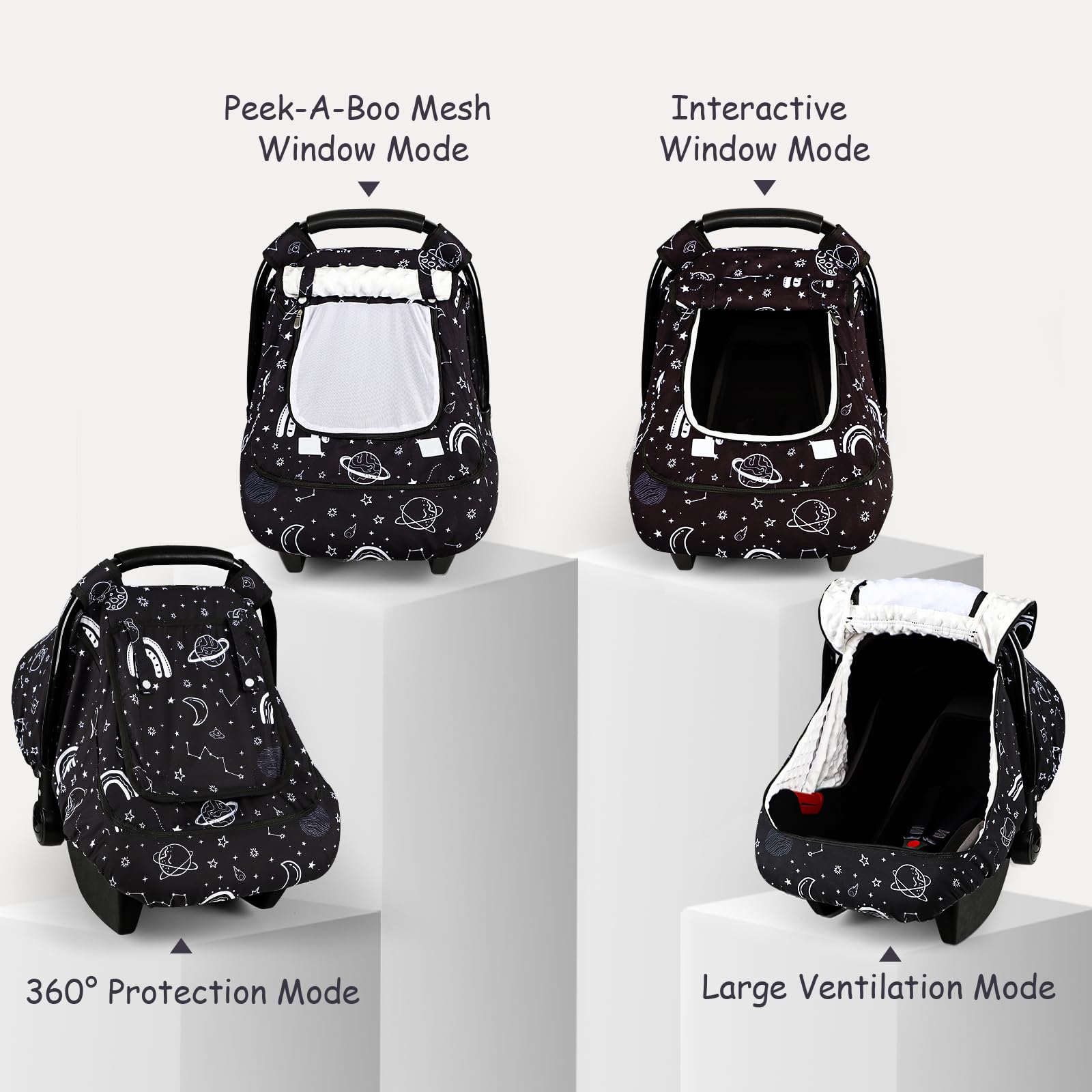 Pea Pod dual zipper windows enable quick peeks and improved airflow.