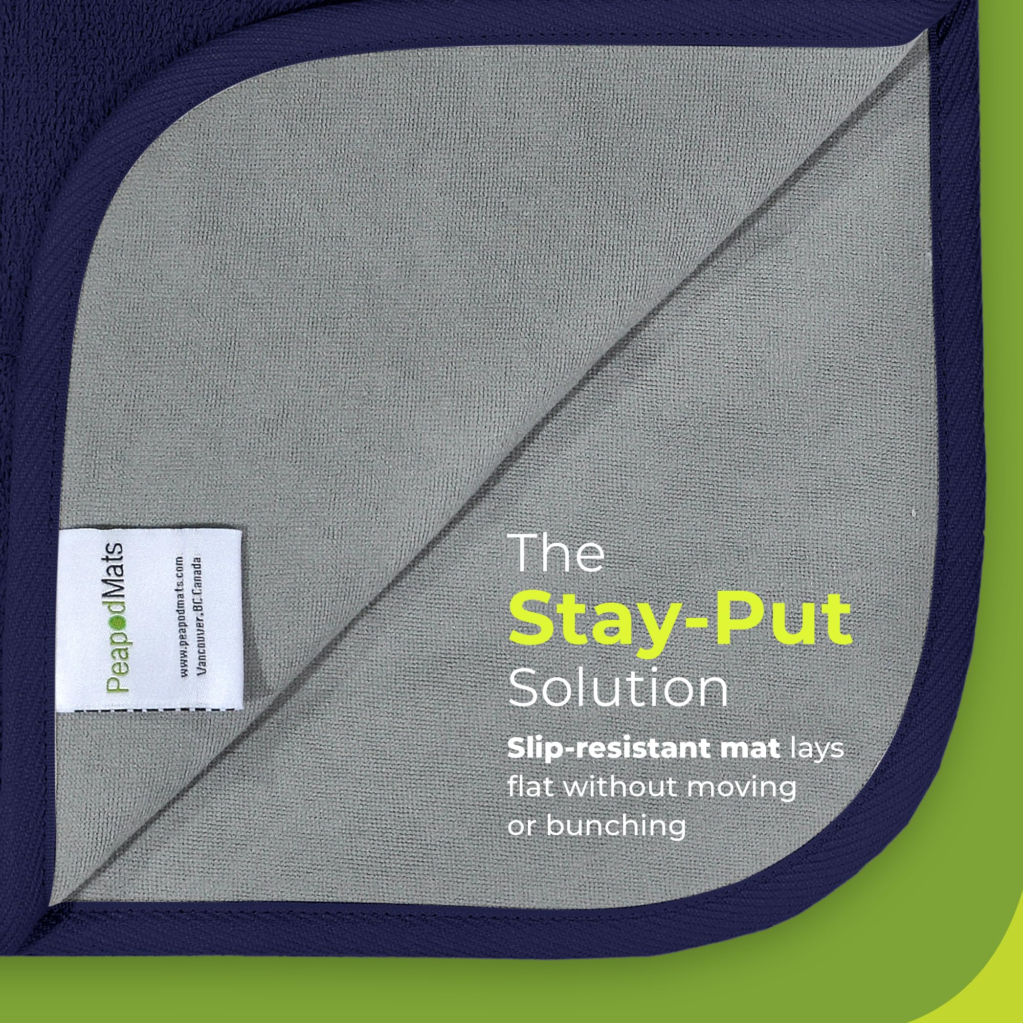 PeapodMats secure flat placement prevents shifting without straps.