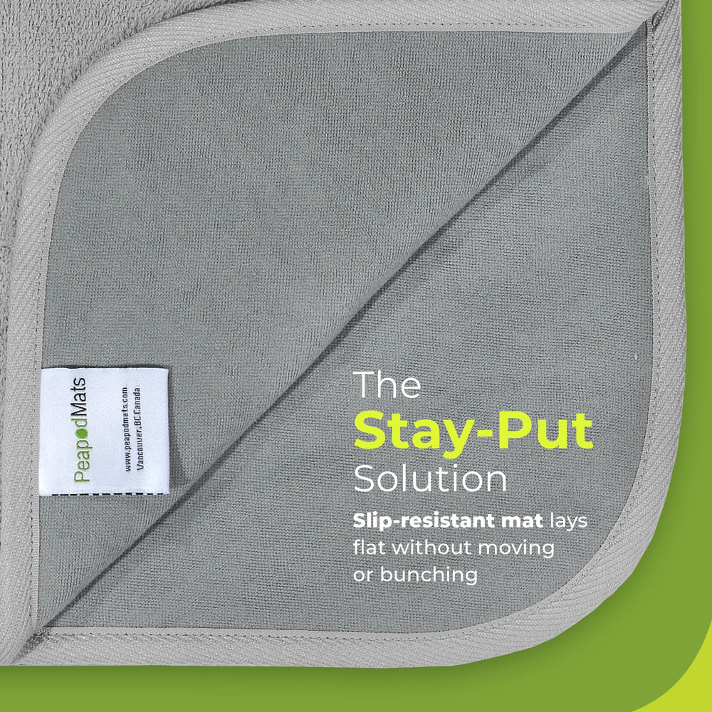PeapodMats soft cotton top offers a comfortable, breathable layer.