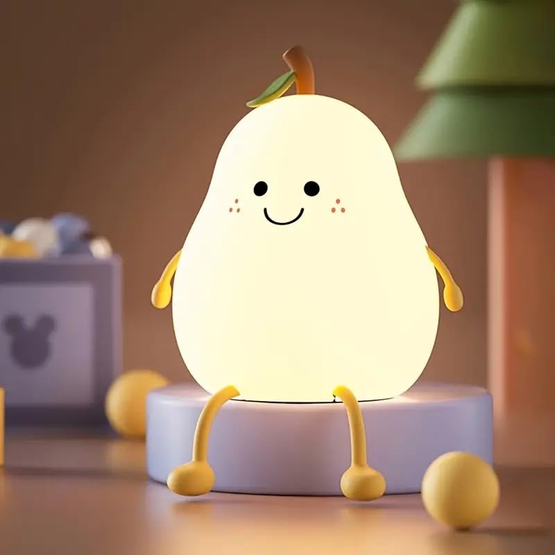 Pear Night Light capibara squishy glows softly for bedtime