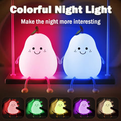 Pear Night Light dodo duck squishy emits warm, comforting light