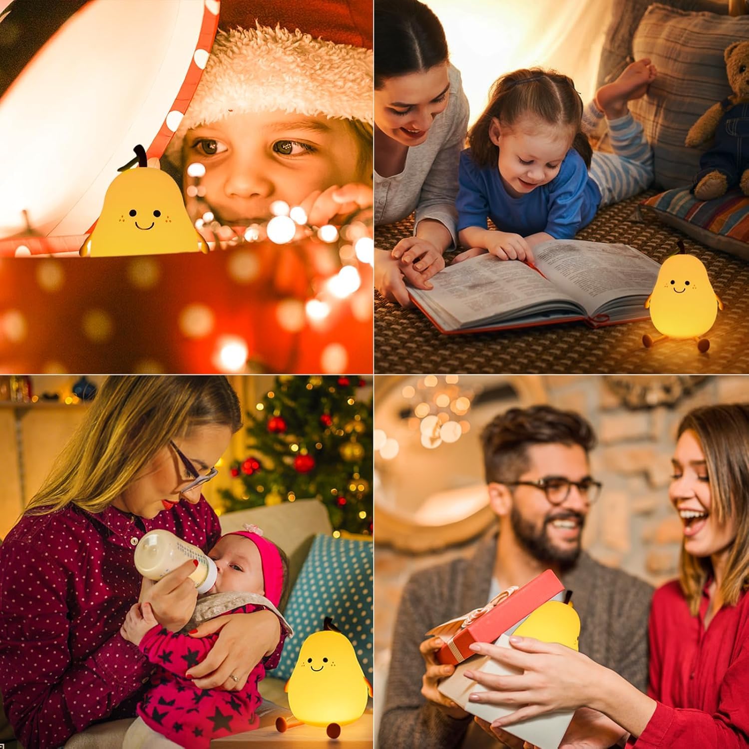 Pear Night Light dorm decor brightens desks with cute glow