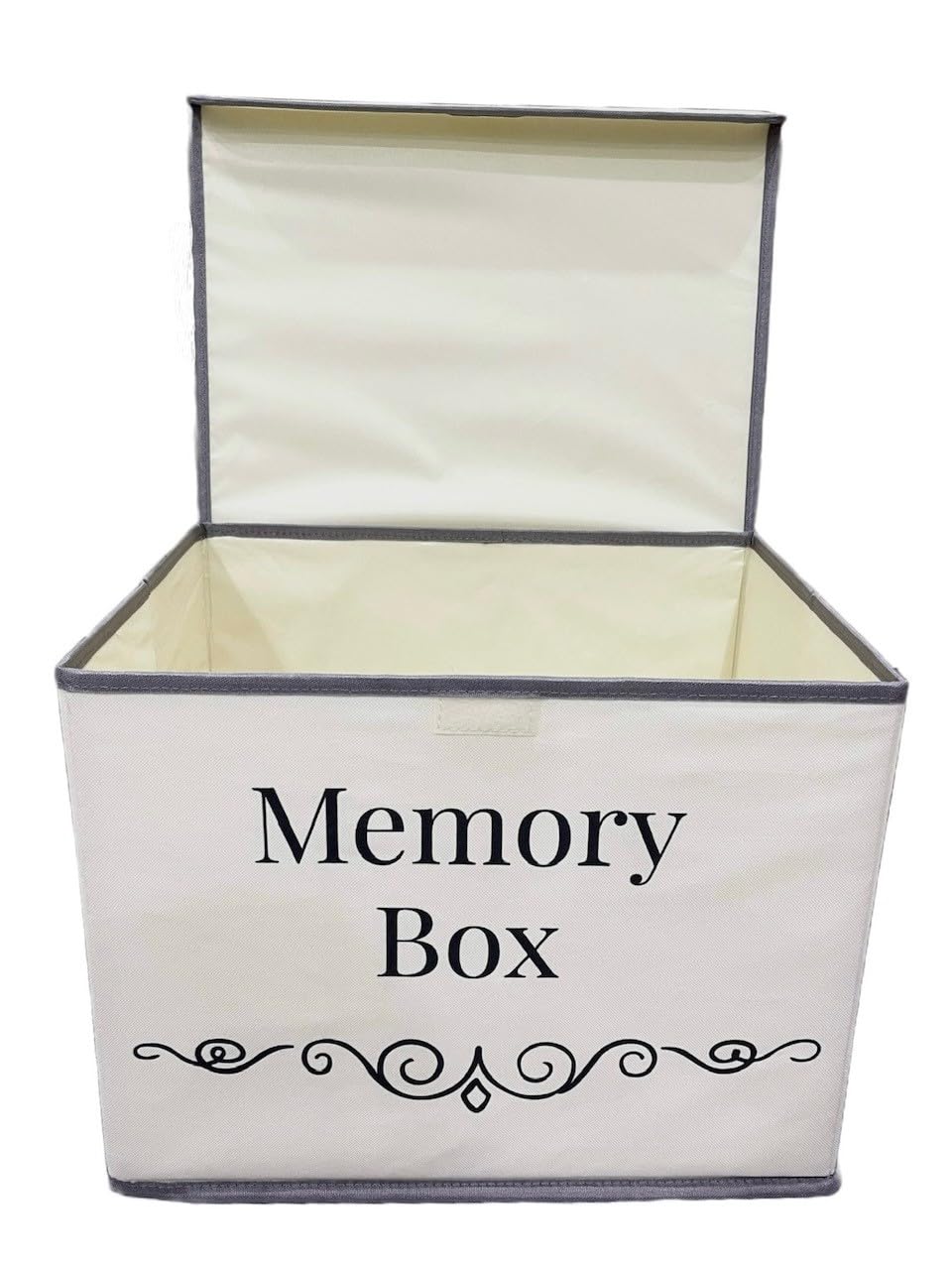 Pear Tree Essentials memory box closed front view ideal for organizing baby keepsakes.