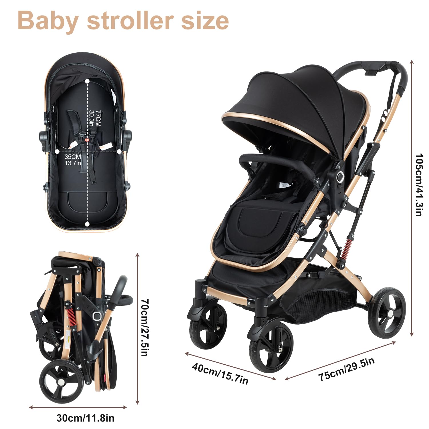 PEARLOVE 2in1 high-carbon steel frame, strong yet lightweight