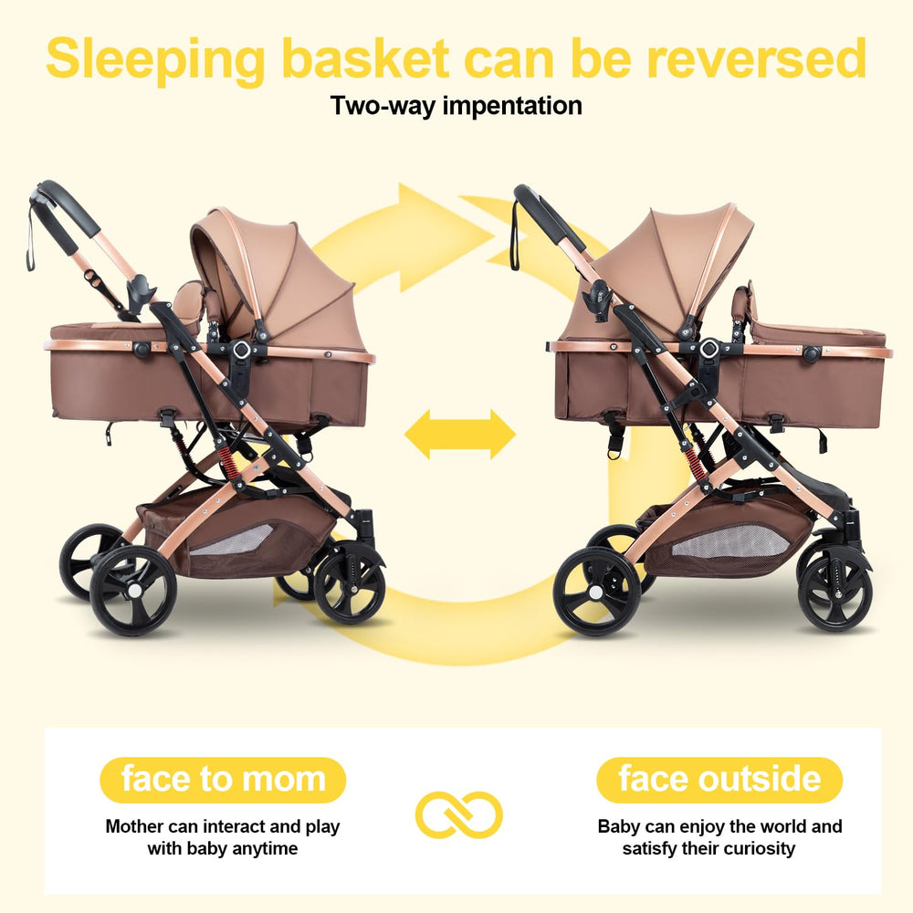 PEARLOVE 2 in 1 stroller adjustable handle to fit different caregiver heights.