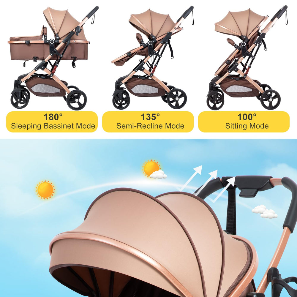 PEARLOVE 2 in 1 stroller parent-facing mode enhances bonding during walks.