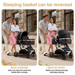 PEARLOVE 2in1 stroller side view, ergonomic design and stable push