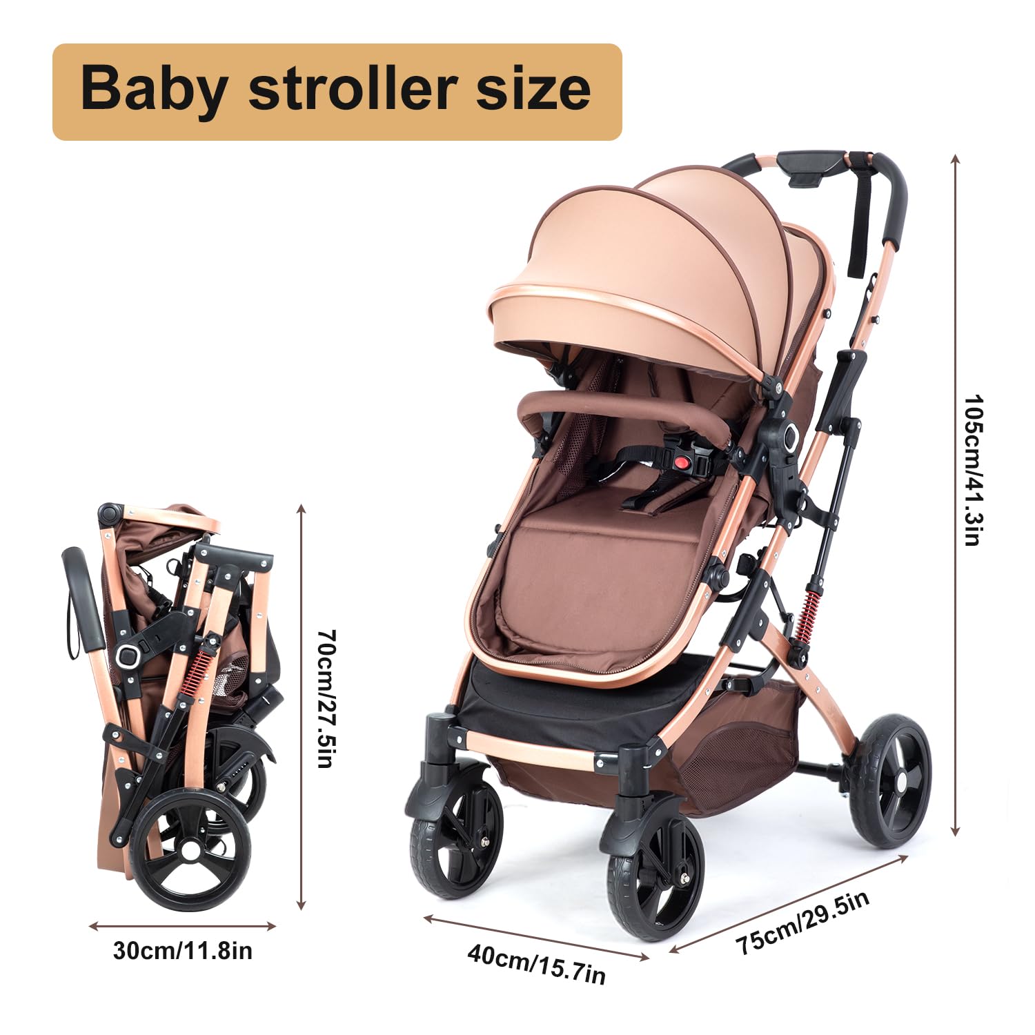 PEARLOVE 2 in 1 stroller sleeping basket angles adapt for rest periods.
