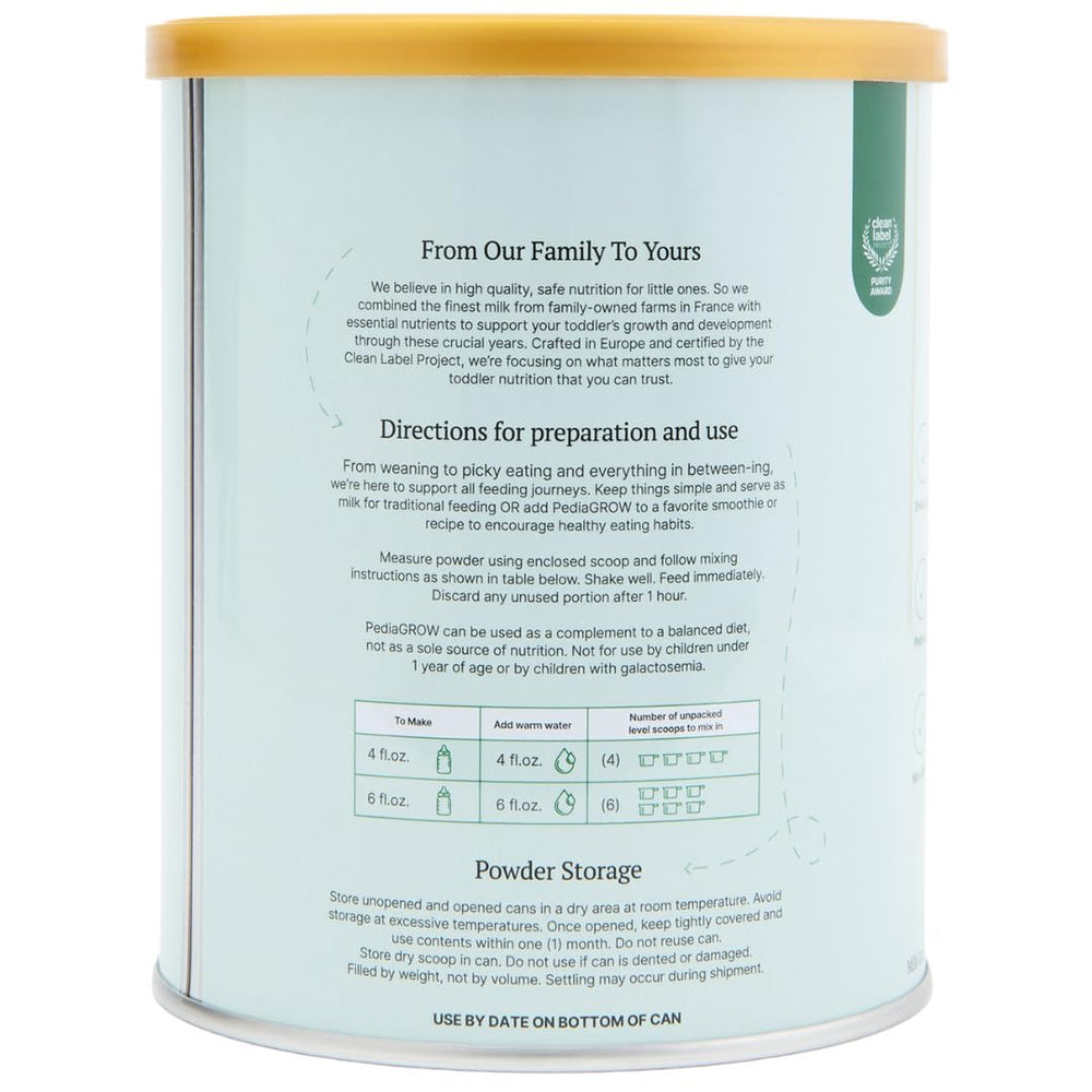 PediaGROW non-GMO formula for families seeking a transparent option.